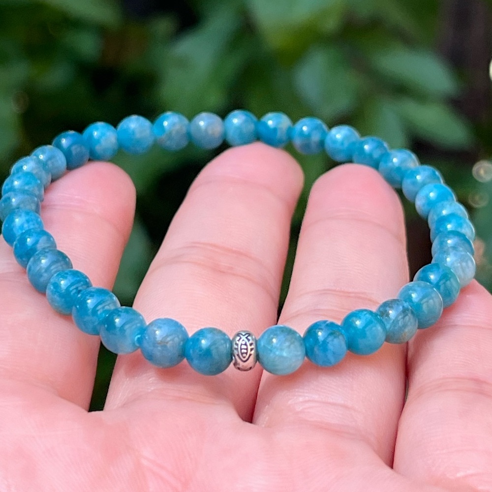 6mm dainty‎ stretchable apatite bracelet